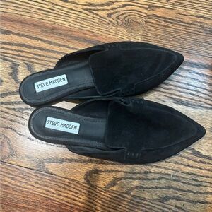 Steve Madden Black Suede Mules